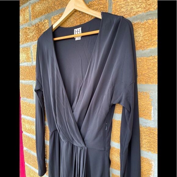 Haute hippie  black wrap dress medium - Picture 3 of 9